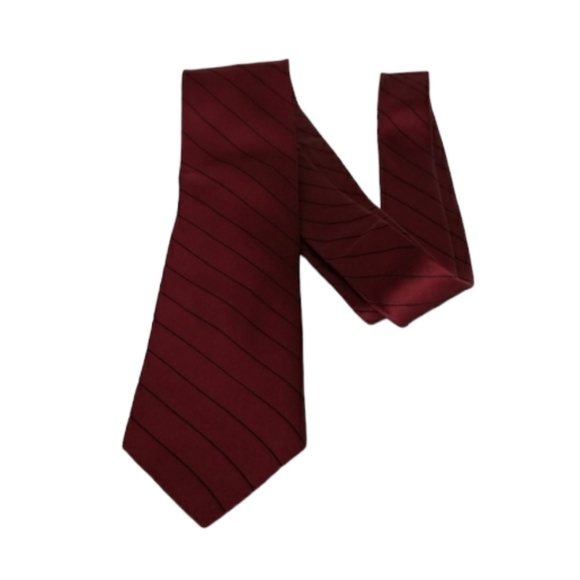 Pierre Cardin Red & Black Striped Silk Tie - Picture 2 of 11